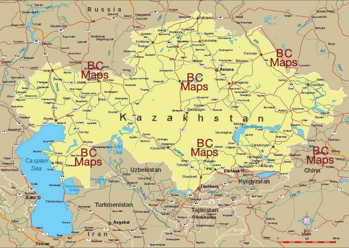 Kasakhstan byer kart
