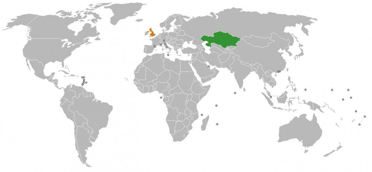 Kasakhstan plassering på verdenskartet