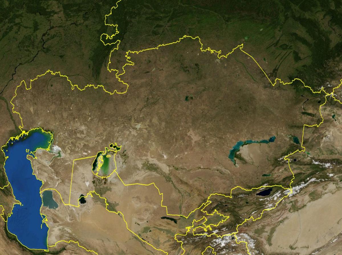 kart over Kasakhstan topografiske