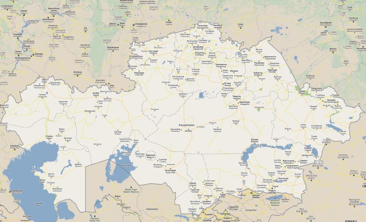 kart over Kasakhstan veien