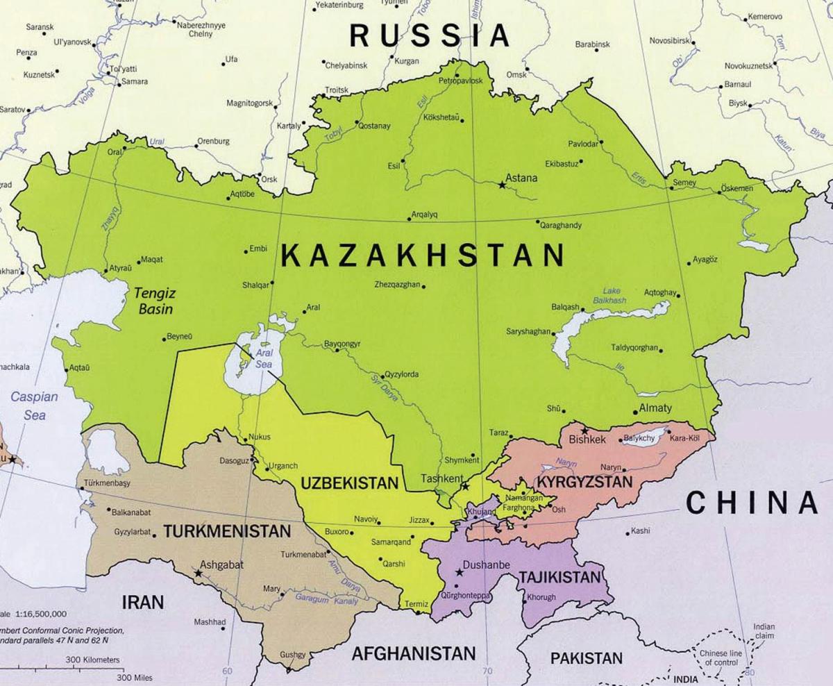 kart over tengiz Kasakhstan