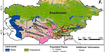 Kart over Kasakhstan klima
