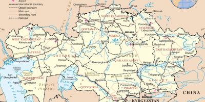 Kart over Kasakhstan politiske