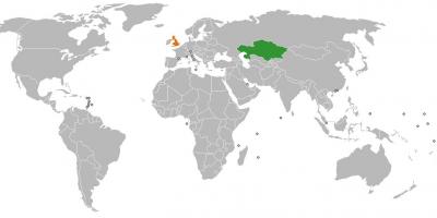 Kasakhstan plassering på verdenskartet