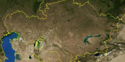 Kart over Kasakhstan topografiske