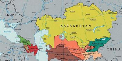 Kart Kasakhstan omkringliggende land